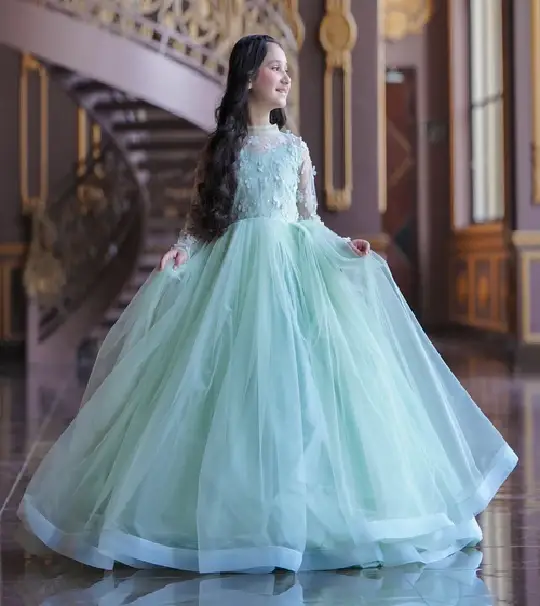 Emilia Mint Dream Gown for Girls | Talia’s Belle